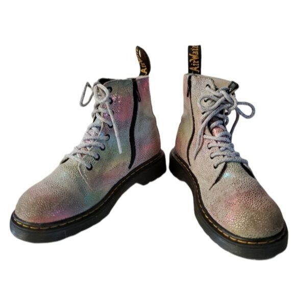 Dr Martens Pascal Boots Doc's DM's Doc Marten's Iridescent GIRLS Youth Kids 2 - Picture 1 of 12